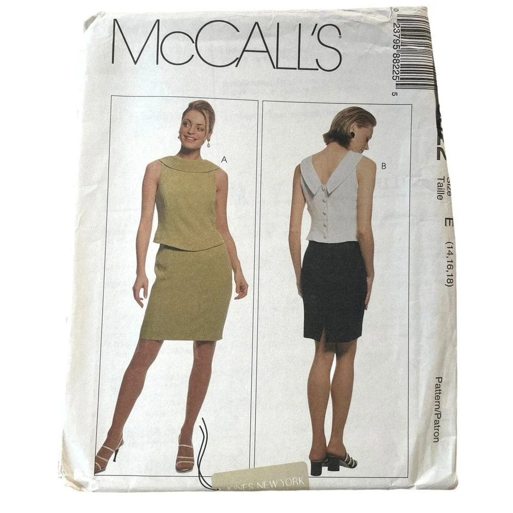 McCalls Sewing Pattern 8822 Lined Two Piece Mock Dress Size 14-18